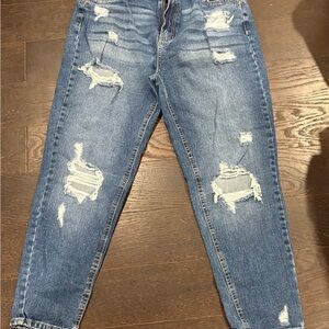 Distressed Blue Jeans